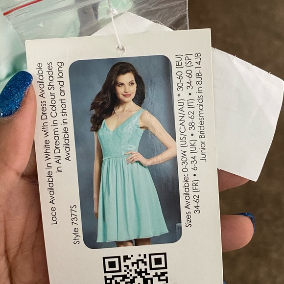 Blue V-neck Dress - Picture 5 of 6